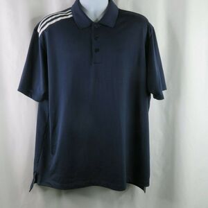 Adidas Golf Navy Blue Polo Shirt Mens XL ClimaCool Pullover Stripe